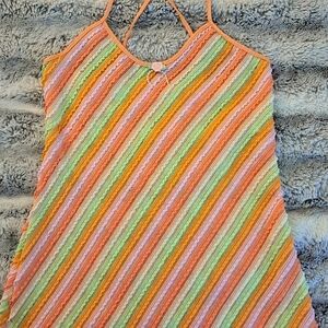 90s Vintage Rainbow Striped Nightgown
